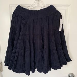 Sundays NYC Viola Black Tiered Gauze Skirt XS